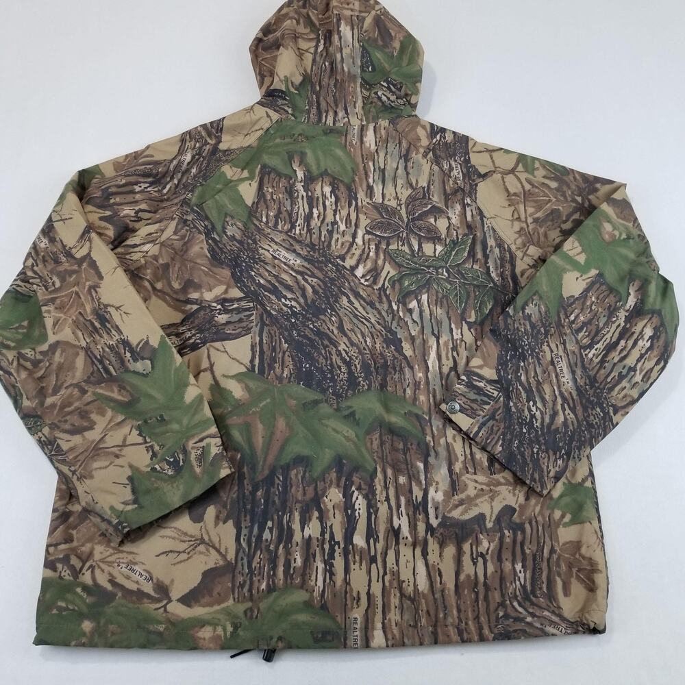 Vintage 10X Gore-Tex Rain Jacket Mens Large Brown Camo Hooded Hunting Coat - Picture 2 of 9